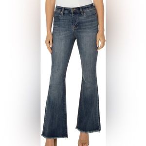 NWT Liverpool Denim KickFlare Raw Hem Jeans Pieced Light Wash Size 25